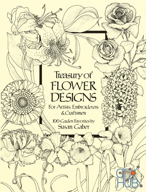 Treasury of Flower Designs for Artists, Embroiderers and Craftsmen (EPUB)