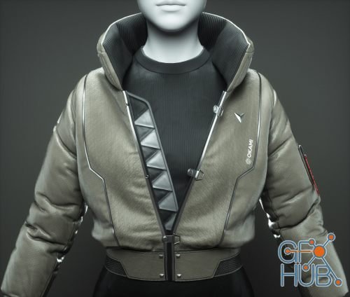 Cyberpunk Bomber Jacket – 3D Fashion Design Course