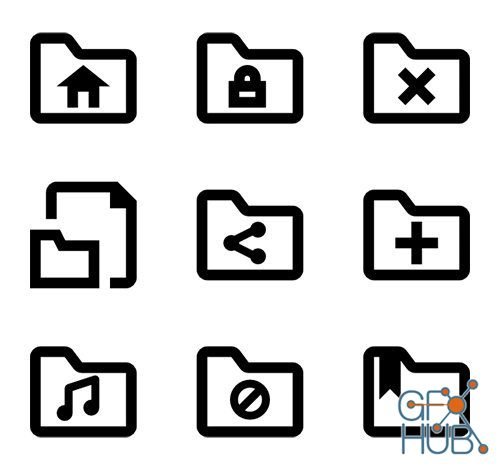 62 Folders Vector Icons (Lineal, Fill) – EPS