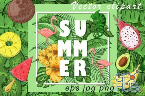 Summer Vector clipart and pattern – 4008251 (EPS)