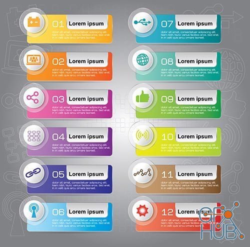 Business infographics options elements collection 80 (EPS)