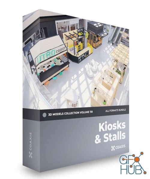 CGAxis – Kiosks & Stalls 3D Models Collection – Volume 118