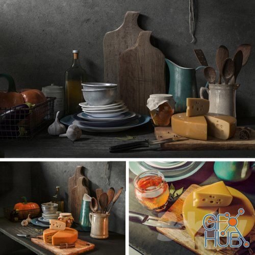 Decor set with pumpkin