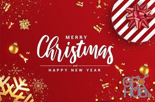 Merry Christmas and Happy New Year banners (AI, EPS)