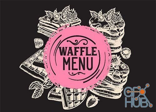 Menu food template for restaurant with doodle hand-drawn graphic # 4 (EPS)