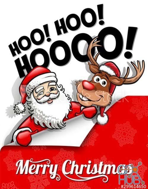 Santa's Christmas snowy greeting, Merry Christmas card (AI)