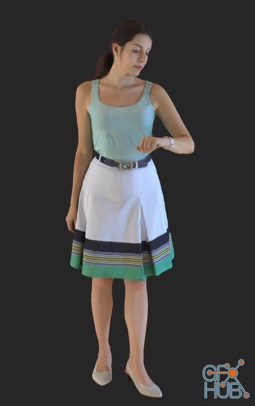 Casual Woman Checking Time