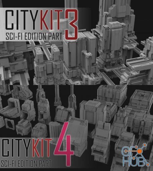 ArtStation Marketplace – CityKit Sci-Fi Edition Part 3 + Part 4