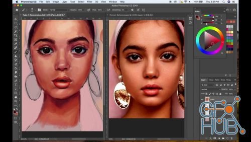 Skillshare – Digital Portrait: From Sketch to Final 7+ hours NO Time-Lapse