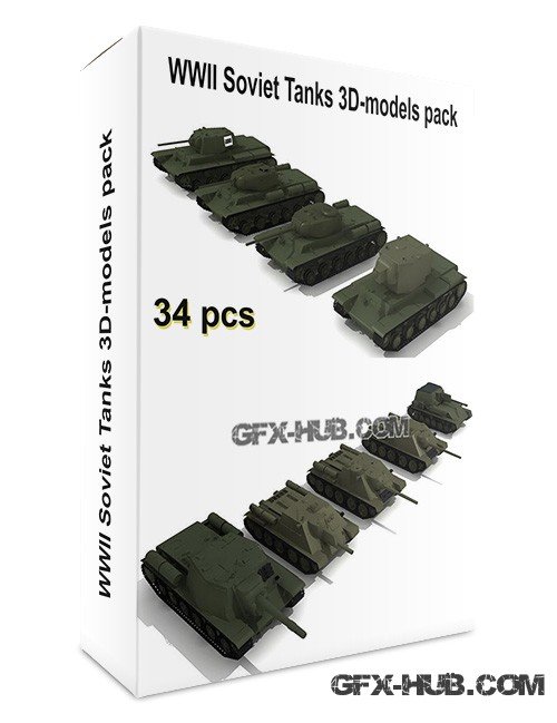 WWII Soviet Tanks 3D-models pack