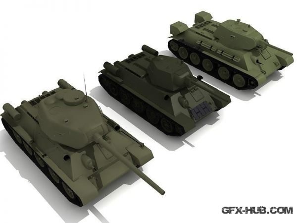 WWII Soviet Tanks 3D-models Pack | GFX-HUB