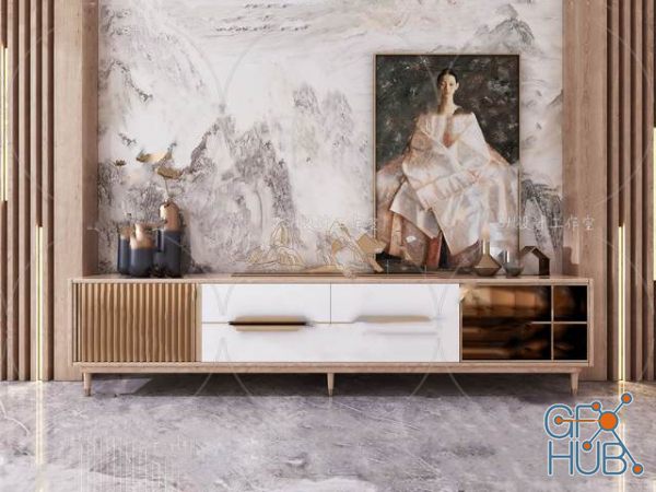 Cabinet and portrait
