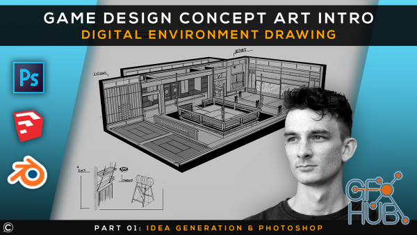 Skillshare – Game Design Concept Art Intro | Digital Environment Drawing | Part 1 | Idea Generation & Photoshop