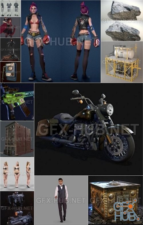 PBR Game 3D-Models Bundle Jan 2020