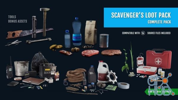 CGTrader – Scavengers Loot Pack – Complete Pack Low-poly 3D model