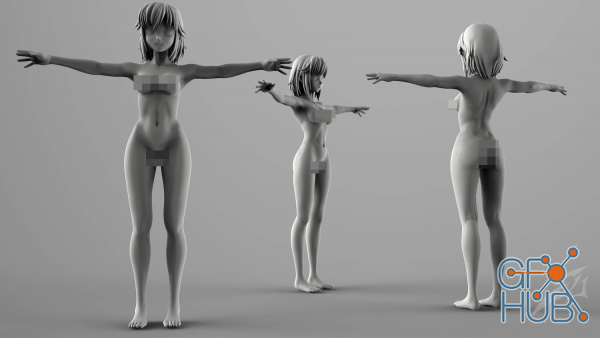 Cubebrush – Anime Figure Girl Base Mesh