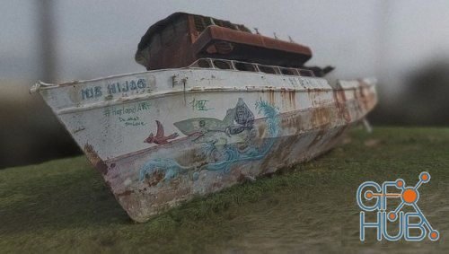 Photogrammetry Abandoned Boat (obj, tex)