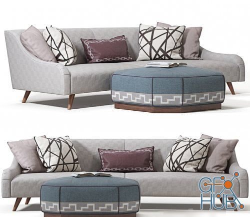 Jay Jeffers Custom Curved Sofa (Vray, Corona)
