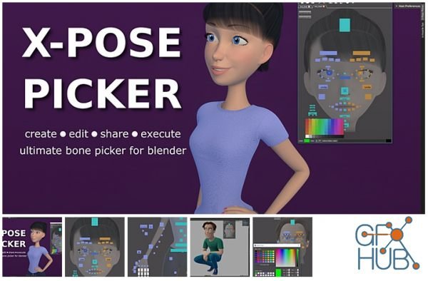 Blender Market – X-Pose Picker for Blender 2.8 + 2.81