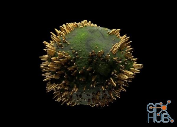 Skillshare – Cinema 4D (R20+) and Redshift: Gold spikes on organic surface