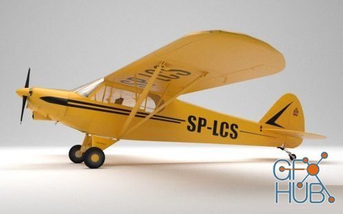 Piper PA-18 Supercub Low Poly