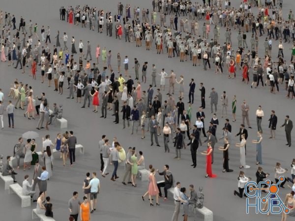 3D model 3D PEOPLE CROWDS- ULTIMATE SPEED SOLUTION VR / AR / low-poly