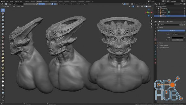Sculpting an Alien in Blender 2.8