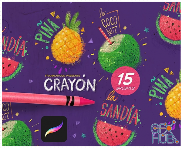 Frankentoon – Crayon Brush Pack for Procreate