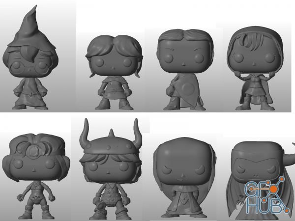 Dungeons and Dragons Funko Style 3D-Print Models