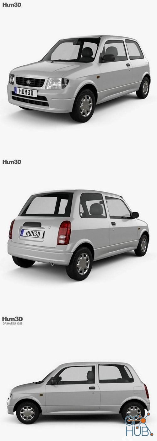 Daihatsu Mira 3-door 1998 Hum 3D