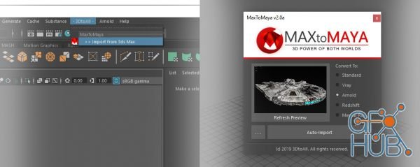MaxToMaya v2.0c Incl KG iND (Win)
