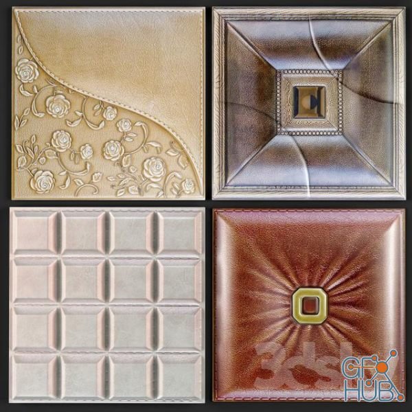 Decorative 3D leather panels