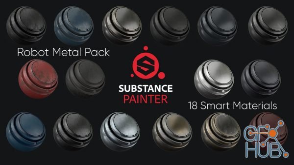ArtStation Marketplace – 18 Robot Metal Substance Painter Smart Material Pack