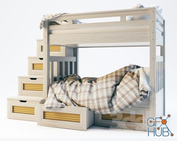 Wooden double bed
