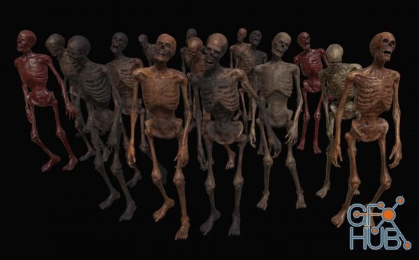 CGTrader – Skeleton Zombies Low-poly 3D model (Unity Asset)