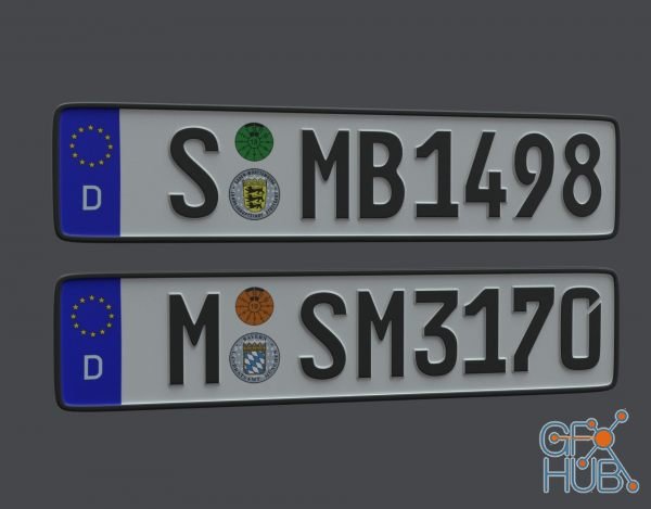 CGTrader – License Plate Germany EU