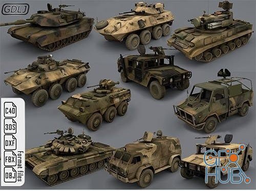 CGTrader – Army vehicles – Ready for games Low-poly 3D models