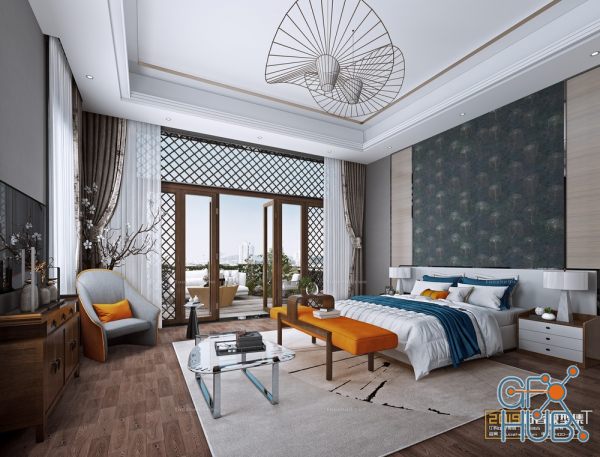 Bedroom Interior of the Hotel 002