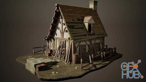 ArtStation – Creating a Realistic Cabin House for Game in Blender