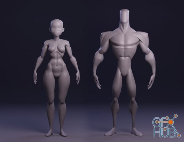 Gumroad – Male and Female Stylized Blockouts