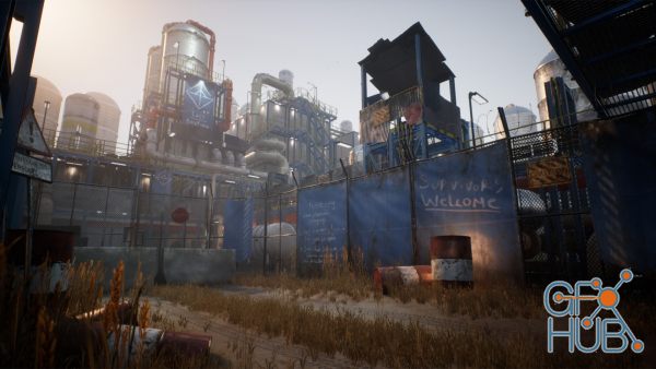 Unreal Engine Asset – Post-Apocalyptic Industrial Scene v4.24