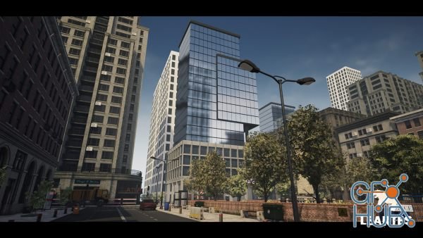 Unreal Engine Asset – Modern City Downtown with Interiors Megapack (Modular Urban Buildings)