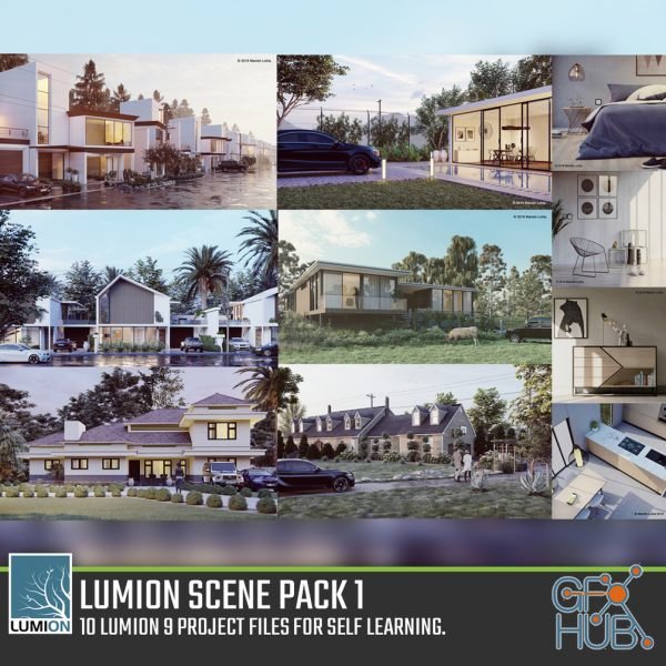 Gumroad – Lumion Scene Pack 1 : 10 Lumion 9 Project Files