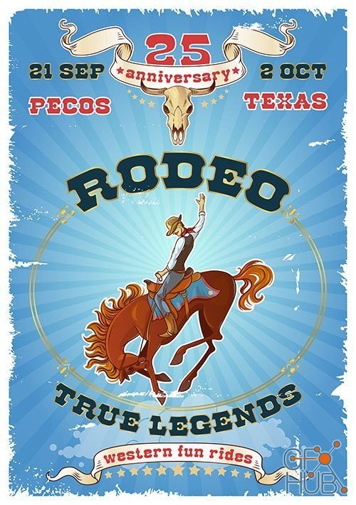 Rodeo retro poster (EPS)