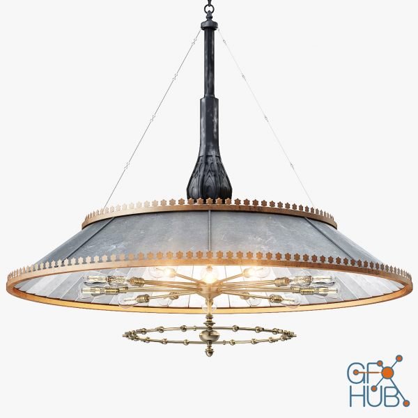 Grand 1800s Wheeler Mirrored Lamp