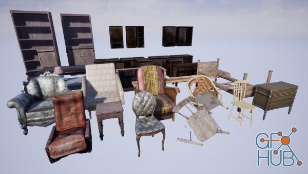 Unreal Engine Asset – Old Abandoned Furnitures