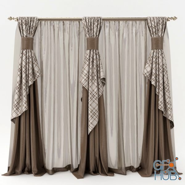 Set with three curtains