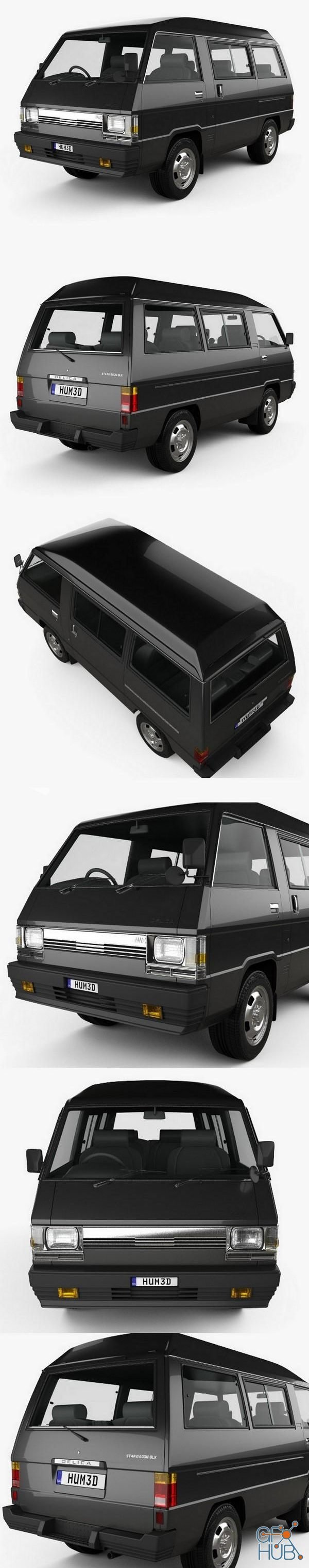 Mitsubishi Delica Star Wagon 4WD GLX 1982 Hum 3D car