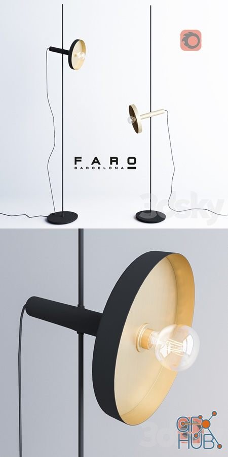 WHIZZ Satin gold and black portable lamp