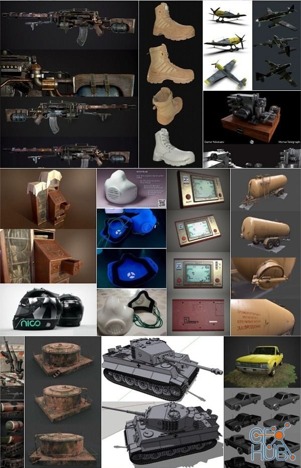PBR Game and 3D-Scan 3D-Models Bundle August 2020